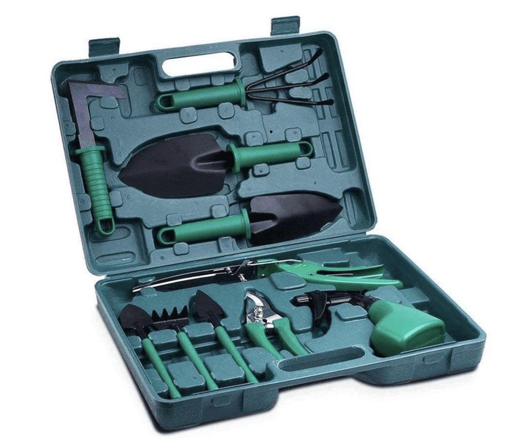Kit de Jardinagem de 10 Peças com Maleta