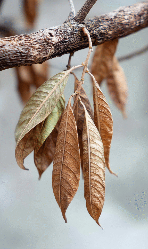 surehit123 close up of long drying leaves hanging off a thick c 8ea913a9 322e 4343 ab4a 52f265ce2b26
