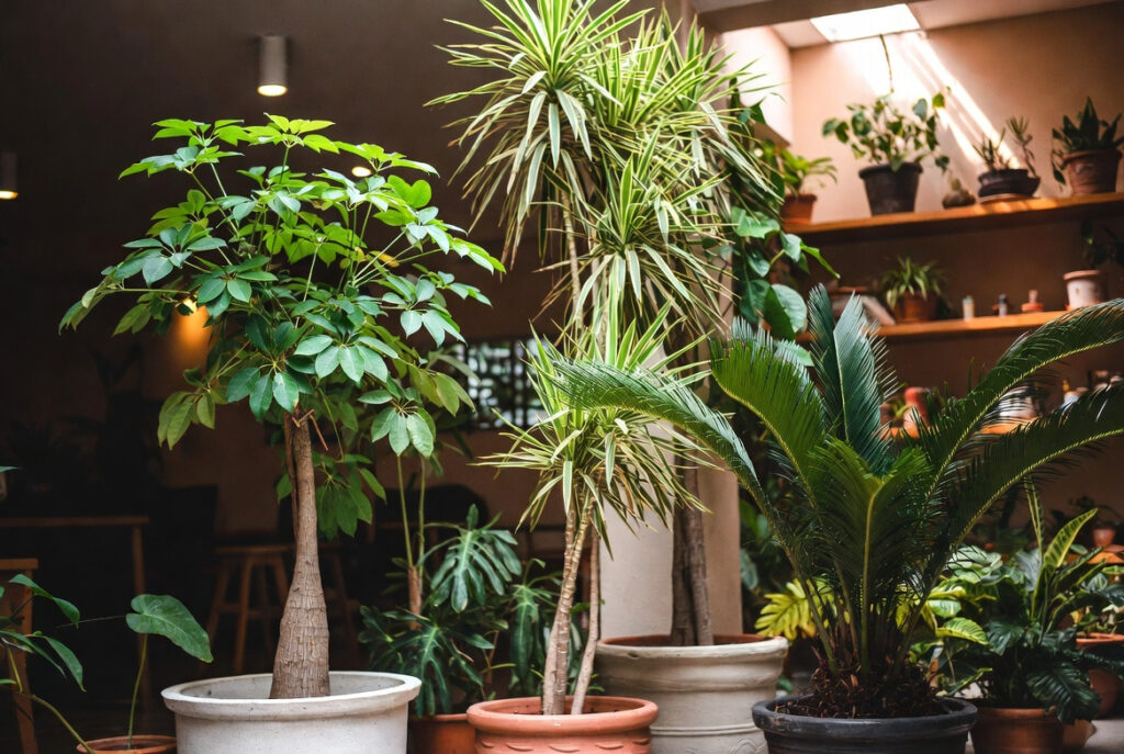 ÁRVORES EM VASOS NA SOMBRA